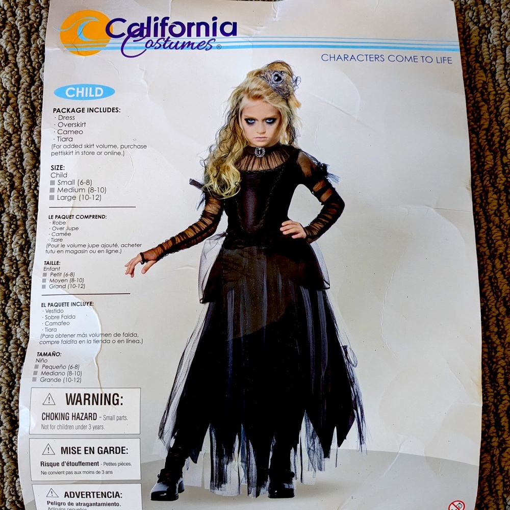 Childs Wednesday Addams/Bellatrix Lestrange Halloween costume